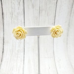 Ivory Rose Stud Earrings
